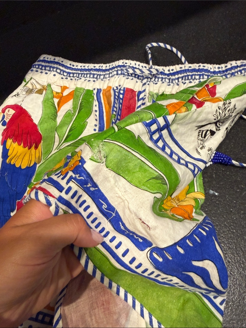 Farm Rio, drawstring, parrot print shorts - Picture 4 of 5
